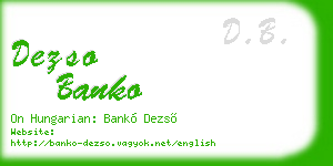 dezso banko business card